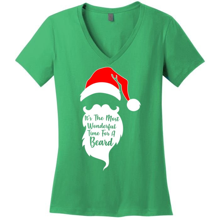 It's The Most Wonderful Time for a Beard Funny Christmas Women's V-Neck T-Shirt