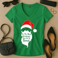 It's The Most Wonderful Time for a Beard Funny Christmas Women's V-Neck T-Shirt