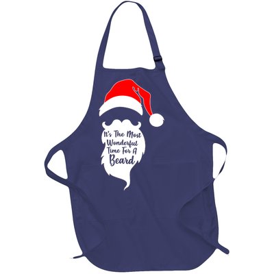 It's The Most Wonderful Time for a Beard Funny Christmas Full-Length Apron With Pockets