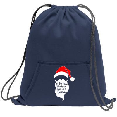 It's The Most Wonderful Time for a Beard Funny Christmas Sweatshirt Cinch Pack Bag