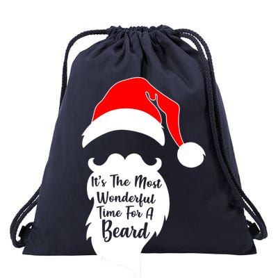 It's The Most Wonderful Time for a Beard Funny Christmas Drawstring Bag