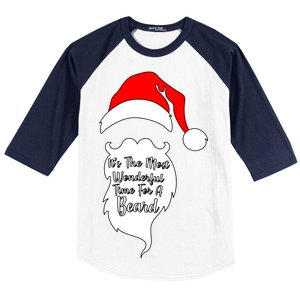 It's The Most Wonderful Time for a Beard Funny Christmas Baseball Sleeve Shirt