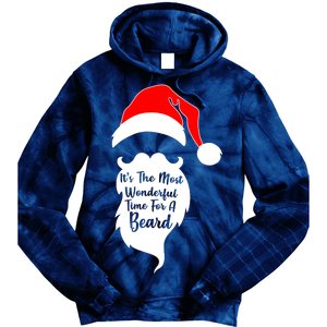 It's The Most Wonderful Time for a Beard Funny Christmas Tie Dye Hoodie