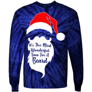 It's The Most Wonderful Time for a Beard Funny Christmas Tie-Dye Long Sleeve Shirt