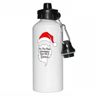 It's The Most Wonderful Time for a Beard Funny Christmas Aluminum Water Bottle