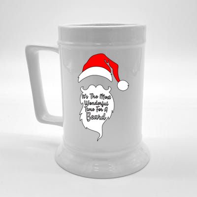 It's The Most Wonderful Time for a Beard Funny Christmas Beer Stein