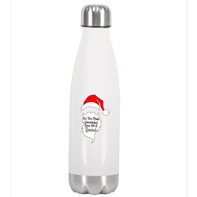 It's The Most Wonderful Time for a Beard Funny Christmas Stainless Steel Insulated Water Bottle