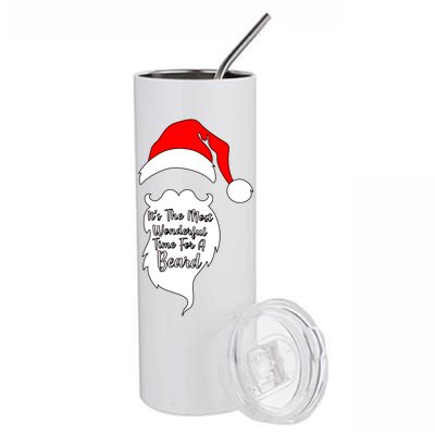 It's The Most Wonderful Time for a Beard Funny Christmas Stainless Steel Tumbler