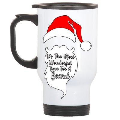 It's The Most Wonderful Time for a Beard Funny Christmas Stainless Steel Travel Mug