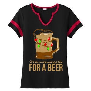 It's The Most Wonderful Time For A Beer Ladies Halftime Notch Neck Tee