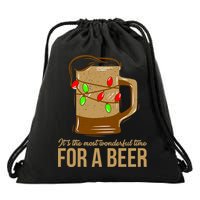 It's The Most Wonderful Time For A Beer Drawstring Bag