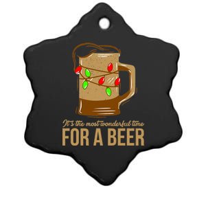 It's The Most Wonderful Time For A Beer Ceramic Star Ornament