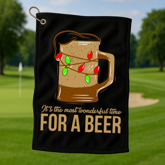 It's The Most Wonderful Time For A Beer Golf Towel