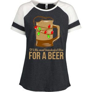 It's The Most Wonderful Time For A Beer Enza Ladies Jersey Colorblock Tee