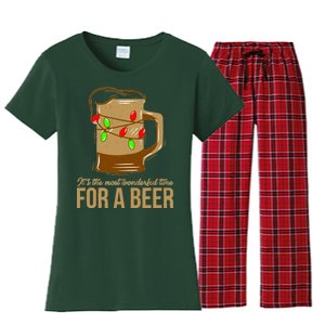 It's The Most Wonderful Time For A Beer Women's Flannel Pajama Set