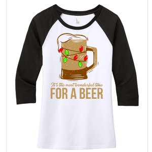 It's The Most Wonderful Time For A Beer Women's Tri-Blend 3/4-Sleeve Raglan Shirt