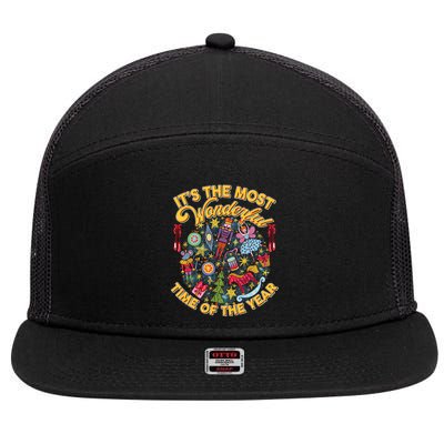 It's The Most Wonderful Time Of The Year 7 Panel Mesh Trucker Snapback Hat