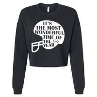 It's The Most Wonderful Time Of The Year Football Cropped Pullover Crew