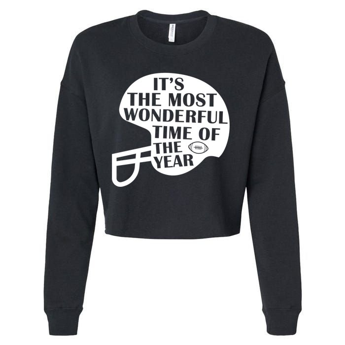 It's The Most Wonderful Time Of The Year Football Cropped Pullover Crew