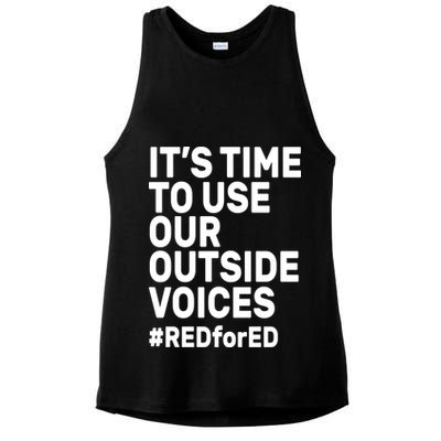 It's Time To Use Our Outside Voice Red For Ed Ladies PosiCharge Tri-Blend Wicking Tank