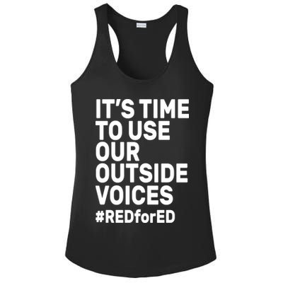 It's Time To Use Our Outside Voice Red For Ed Ladies PosiCharge Competitor Racerback Tank