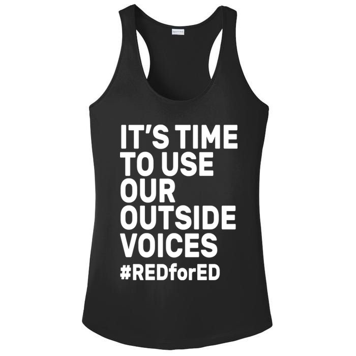 It's Time To Use Our Outside Voice Red For Ed Ladies PosiCharge Competitor Racerback Tank