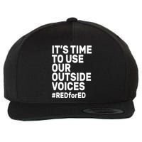 It's Time To Use Our Outside Voice Red For Ed Wool Snapback Cap