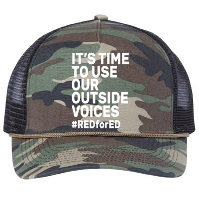 It's Time To Use Our Outside Voice Red For Ed Retro Rope Trucker Hat Cap