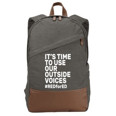 It's Time To Use Our Outside Voice Red For Ed Cotton Canvas Backpack