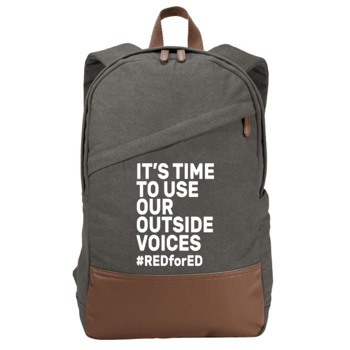 It's Time To Use Our Outside Voice Red For Ed Cotton Canvas Backpack