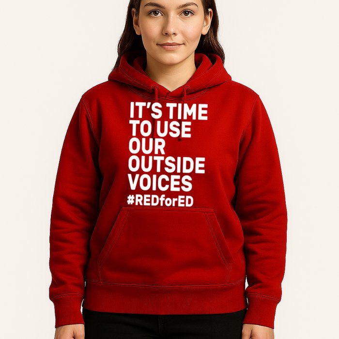 It's Time To Use Our Outside Voice Red For Ed Hoodie