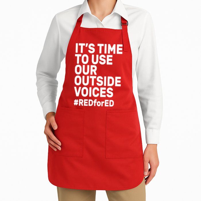 It's Time To Use Our Outside Voice Red For Ed Apron