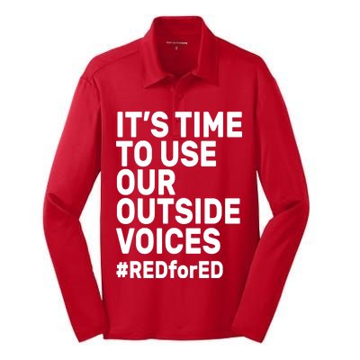 It's Time To Use Our Outside Voice Red For Ed Silk Touch Performance Long Sleeve Polo