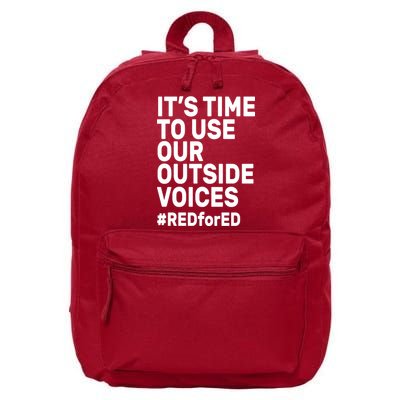 It's Time To Use Our Outside Voice Red For Ed 16 in Basic Backpack