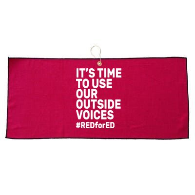 It's Time To Use Our Outside Voice Red For Ed Large Microfiber Waffle Golf Towel