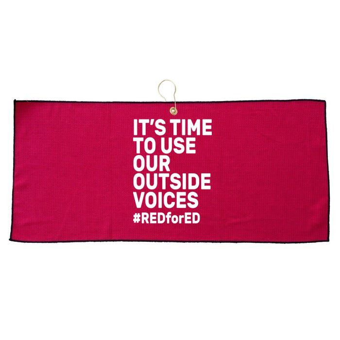 It's Time To Use Our Outside Voice Red For Ed Large Microfiber Waffle Golf Towel