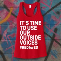 It's Time To Use Our Outside Voice Red For Ed Womens Tank Top