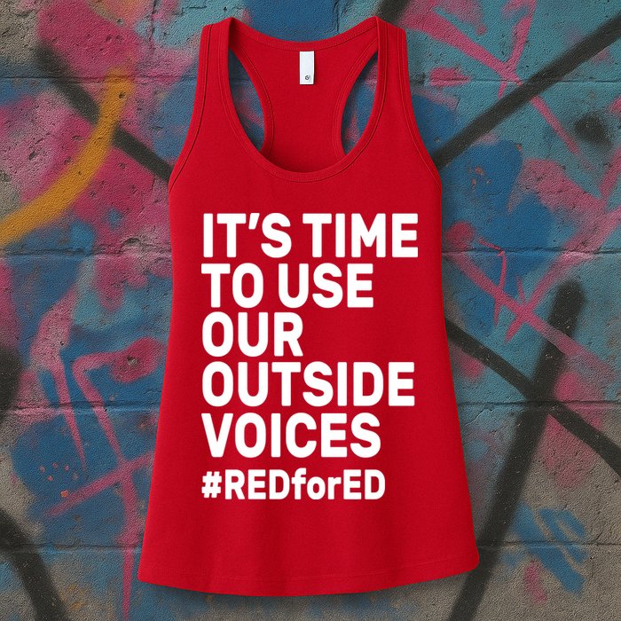 It's Time To Use Our Outside Voice Red For Ed Womens Tank Top