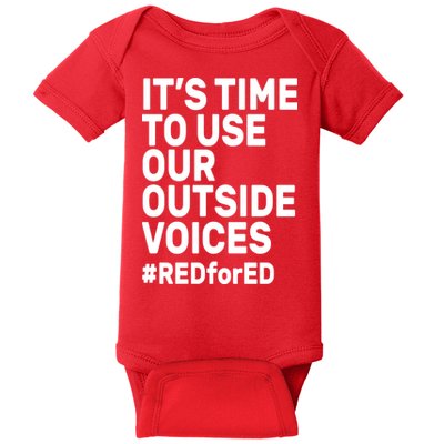 It's Time To Use Our Outside Voice Red For Ed Baby Bodysuit