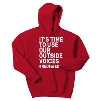 It's Time To Use Our Outside Voice Red For Ed Kids Hoodie