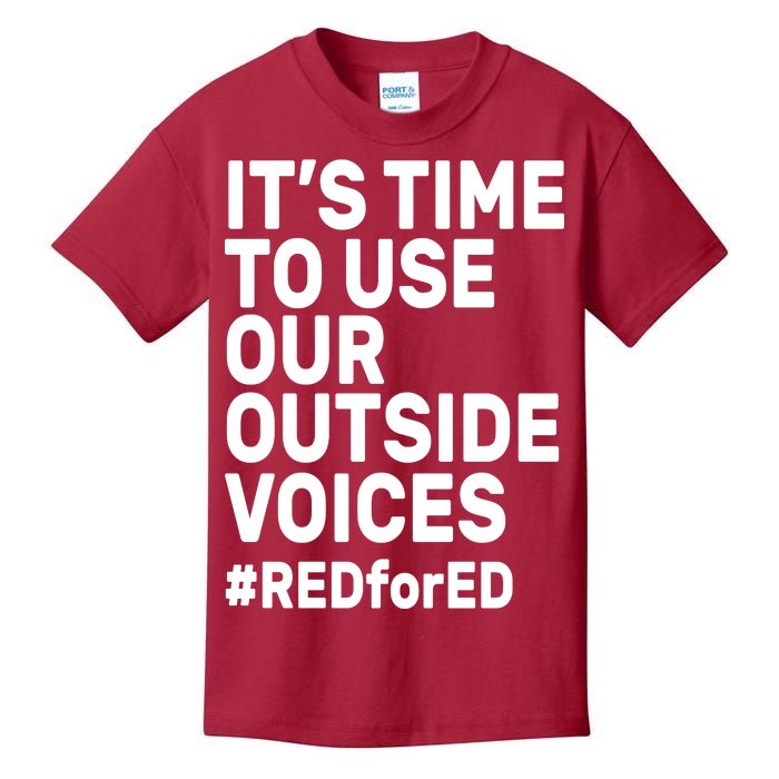 It's Time To Use Our Outside Voice Red For Ed Kids T-Shirt