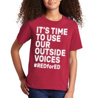 It's Time To Use Our Outside Voice Red For Ed Kids T-Shirt