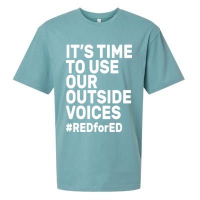 It's Time To Use Our Outside Voice Red For Ed Sueded Cloud Jersey T-Shirt