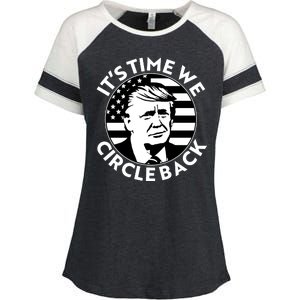 It's Time We Circle Back Trump 2024 Election Enza Ladies Jersey Colorblock Tee