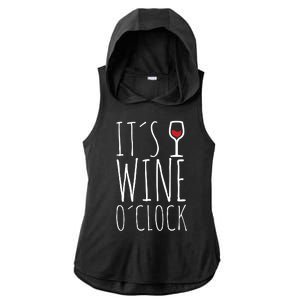 It's Wine O'Clock Ladies PosiCharge Tri-Blend Wicking Draft Hoodie Tank