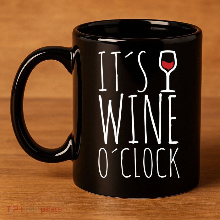 It's Wine O'Clock 11oz C Handle Ceramic Mug