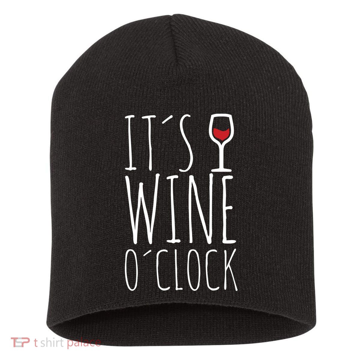 It's Wine O'Clock Short Acrylic Beanie