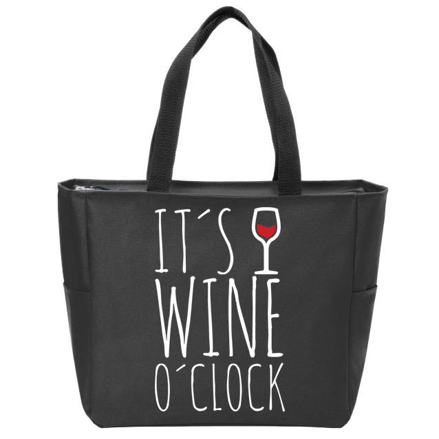 It's Wine O'Clock Zip Tote Bag