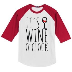 It's Wine O'Clock Kids Colorblock Raglan Jersey