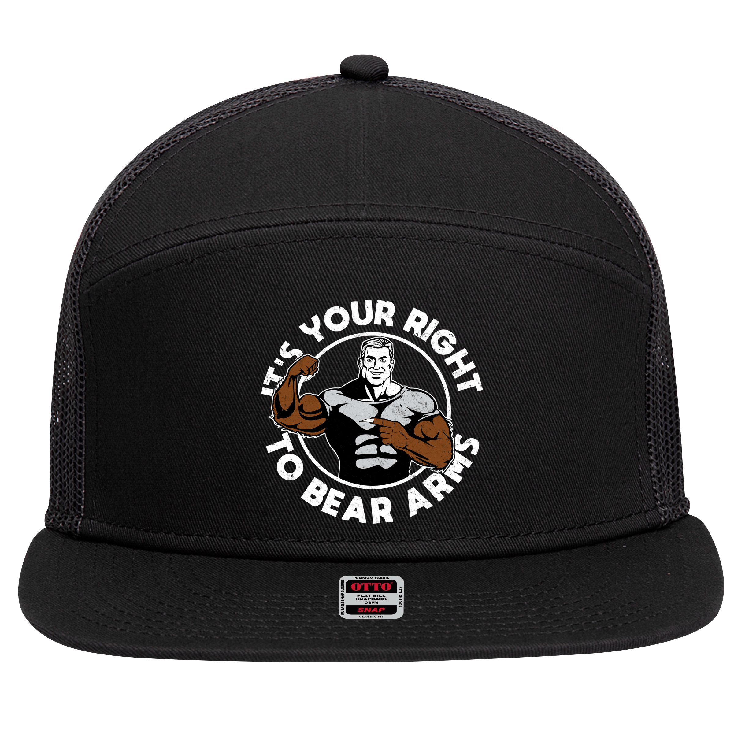 It's Your Right To Bear Arms 7 Panel Mesh Trucker Snapback Hat